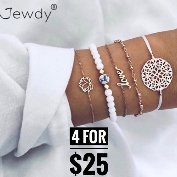 4 for $25 SALE!!!! 5 Piece Charm Bracelets - Picture 4 of 4